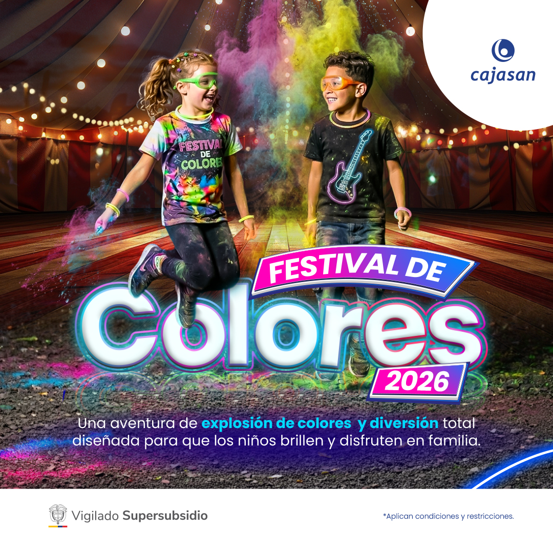 Banner del evento:Festival de Colores Cajasan 2026 - Día del niño